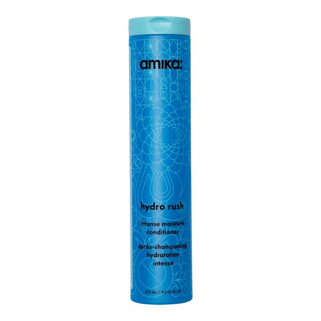 Amika Hydro Rush conditioner bottle on a white background - Hair Care Canada
