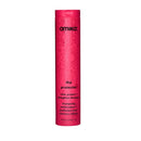 A tall, cylindrical pink bottle of amika. The Protector Color Protect & Strengthen Shampoo, shown against a plain white background.