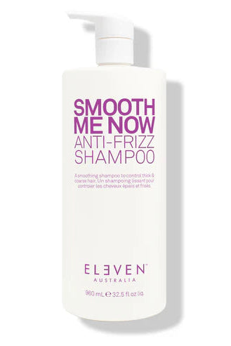 Shampoo bottle labeled 'Smooth Me Now Anti-Frizz Shampoo' by Eleven Australia on a white background - Hair Care Canada