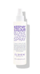 Spray bottle labeled 'Keep My Colour Blonde Toning Spray' by Eleven on a white background - Hair Care Canada