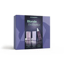 Kevin Murphy Blonde Brilliance hair color kit in a purple and black box, showing the bottles and boxes inside the packaging on a white background.