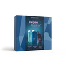 Kevin Murphy Repair Revival haircare set in a blue geometric box, featuring three bottles of hair treatment on the front.