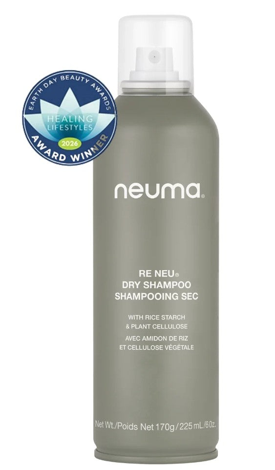 Neuma dry shampoo bottle with an award badge on a white background - Hair Care Canada