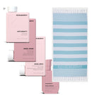 Kevin Murphy hair care products including bottles and a towel on a white background - Hair Care Canada