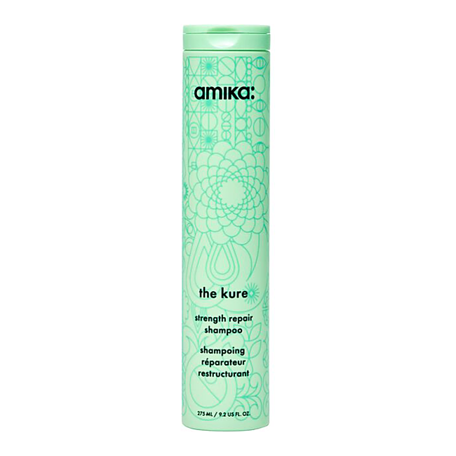 Amika 'the kure' shampoo bottle on a white background - Hair Care Canada