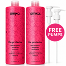amika The Protector Colour Protect + Strengthen Litre Duo 1000ml – Shampoo & Conditioner – FREE Pumps Included – Canada