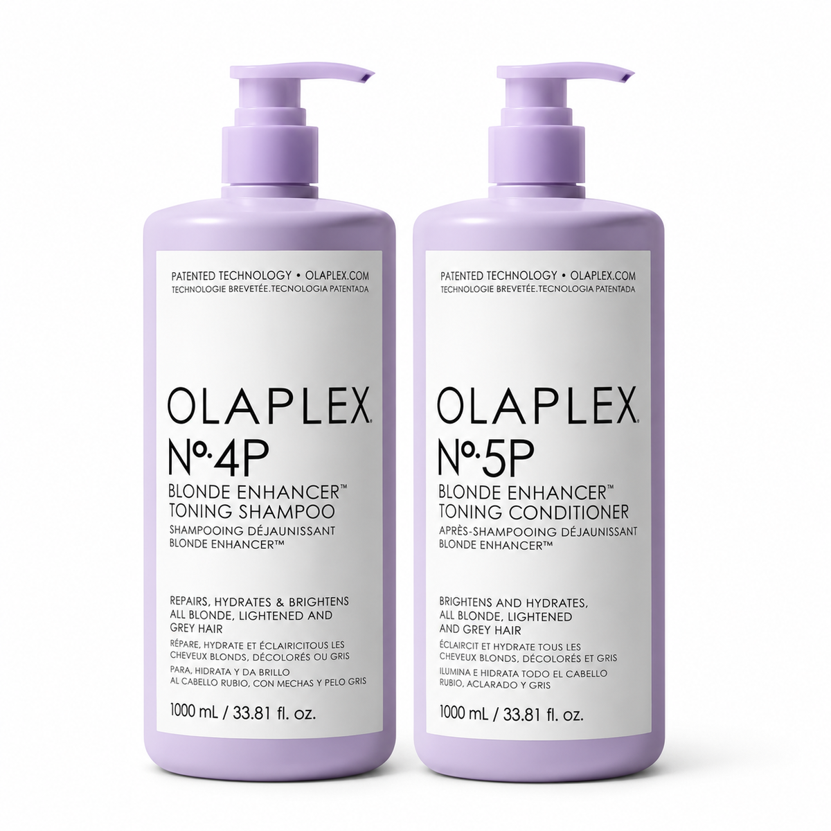 OLAPLEX No.4P & No.5P Blonde Enhancer Purple Shampoo and Conditioner Litre Duo