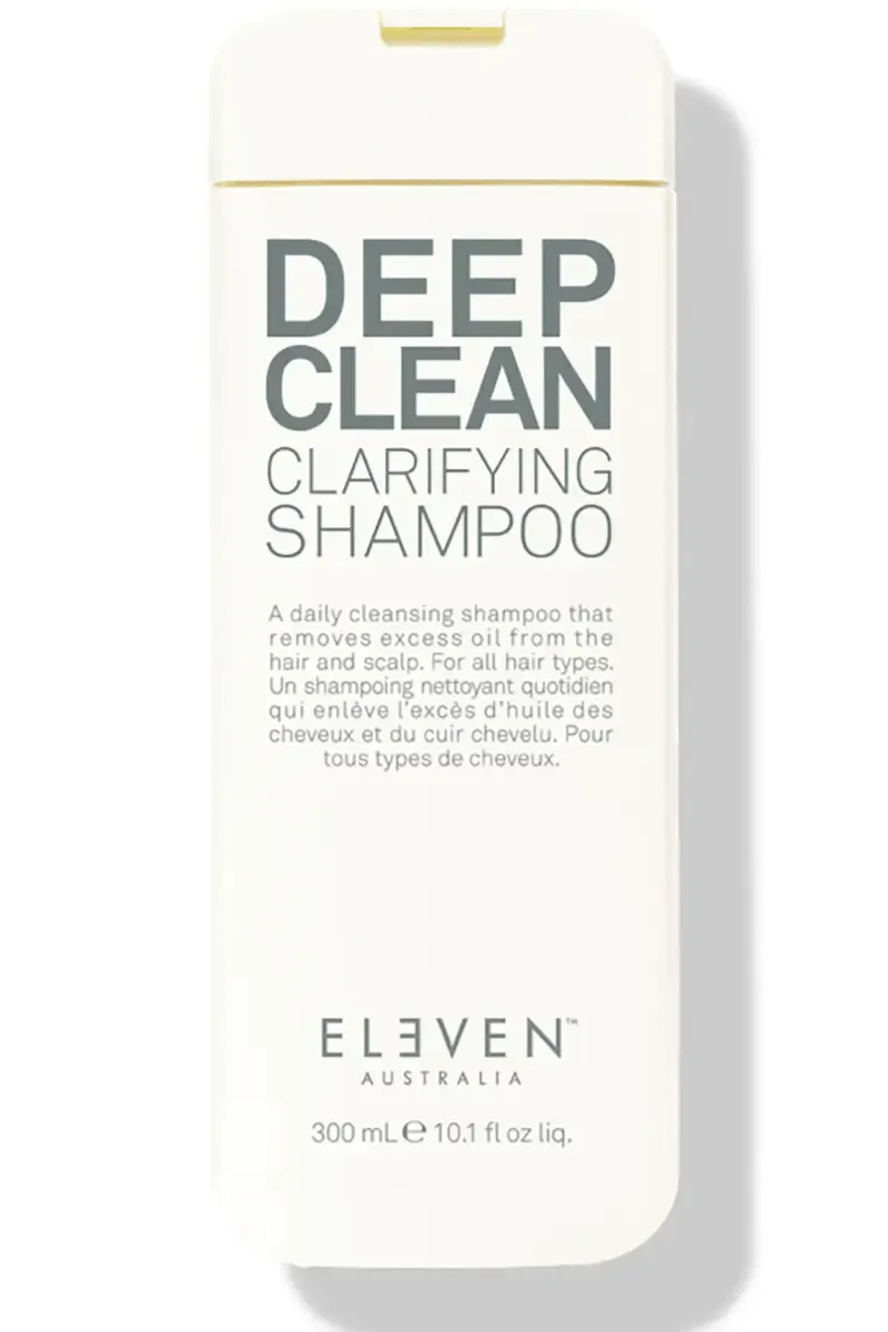 Shampoo bottle labeled 'Deep Clean Clarifying Shampoo' by Eleven Australia on a white background - hair Care Canad