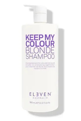 Shampoo bottle labeled 'Keep My Colour Blonde' by Eleven Australia on a white background - Hair care Canada