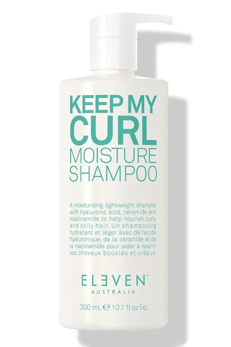 Shampoo bottle labeled 'Keep My Curl Moisture Shampoo' by Eleven Australia on a white background - hair Care Canada