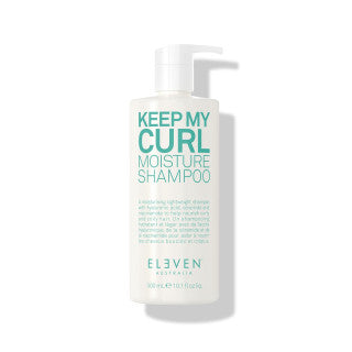 Shampoo bottle labeled 'Keep My Curl Moisture Shampoo' by Eleven on a white background-Hair Care Canada 