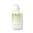 Hand and body wash bottle labeled 'Wash Me All Over' with 'Eleven' branding on a white background-Hair Care Canada