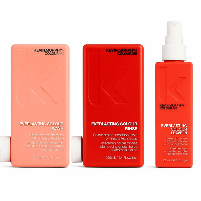 Kevin Murphy hair care products including Everlasting Colour Wash, Rinse, and Leave In on a white background - hair care Canada