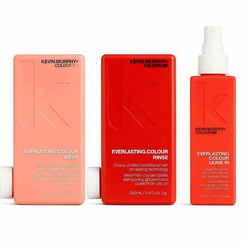 Kevin Murphy hair care products including Everlasting Colour Wash, Rinse, and Leave In on a white background - hair care Canada