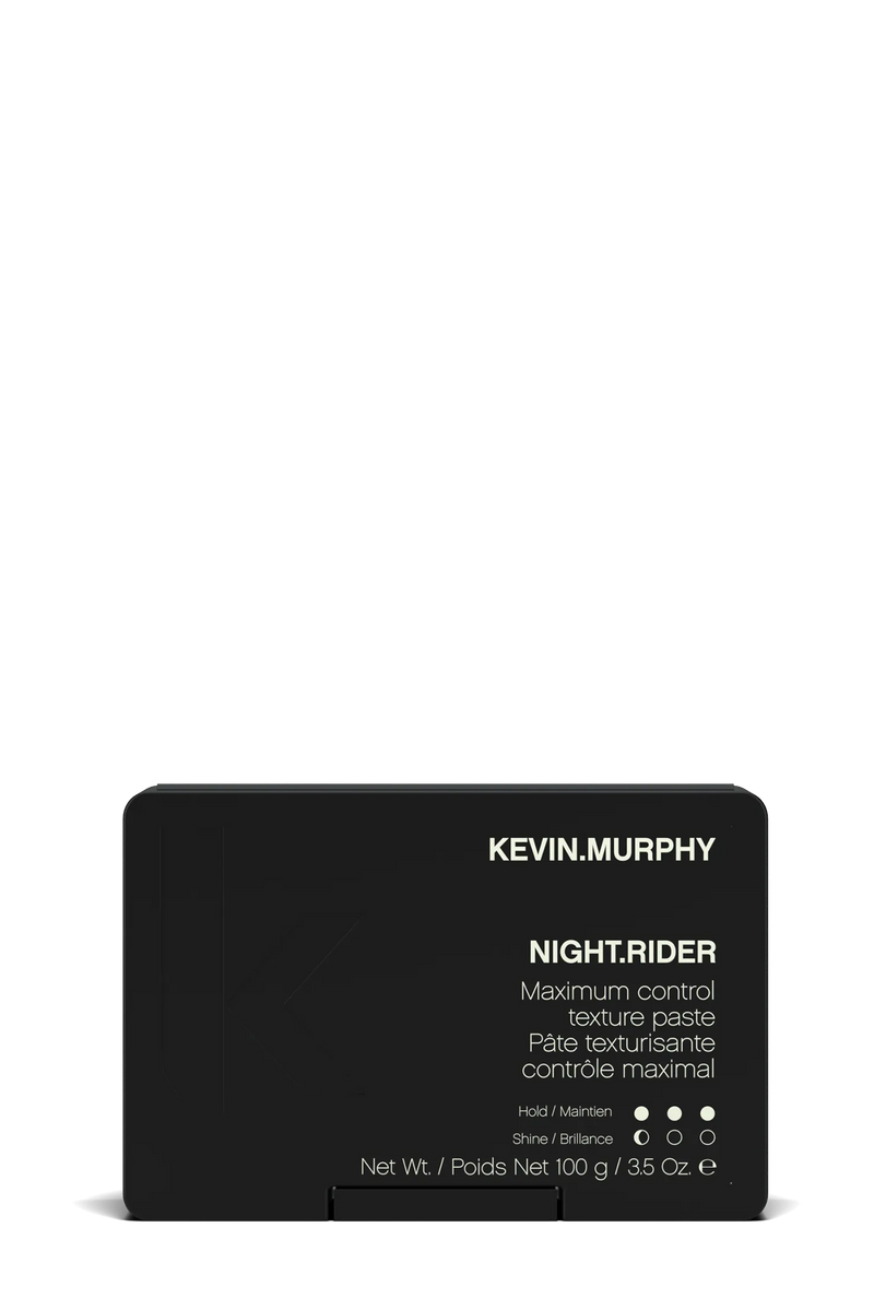 Kevin Murphy Night.Rider hair product packaging on a white background - Hair Care Canada