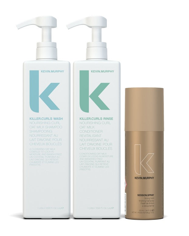 Kevin Murphy Killer Curls Shampoo and conditioner 1000ML duo with 100Ml Hairsray - Hair Care Canada