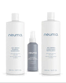 Neuma hair care product set including shampoo, conditioner, and treatment spray on a white background - Hair Care Canada