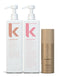 Two Kevin Murphy Plumping bottles and a Session Spray can on a white background - Hair Care Canada