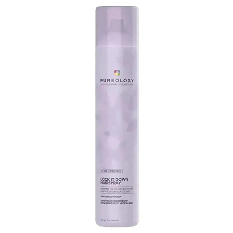 Pureology Lock It Down – Hairspray (Canada) – maximum hold, frizz resistance for color-treated hair | Hair Care Canada